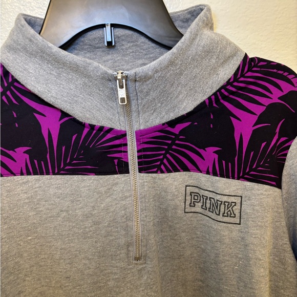 PINK Victoria's Secret Zip-Up Sweater in Gray and Purple - Picture 2 of 6